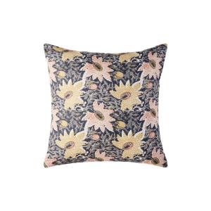 Housse de coussin à  en Lin léger imprimé Bleu