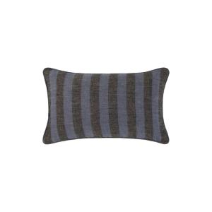 Housse de coussin à  en Métis coton lin rayé Bleu