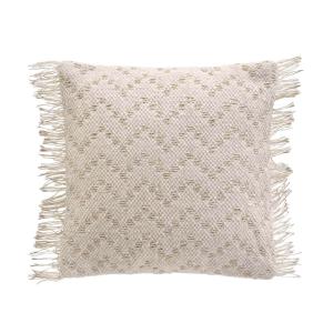 Housse de coussin à franges beige 40x40 cm