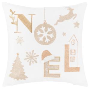 Housse de coussin blanc et doré 40x40