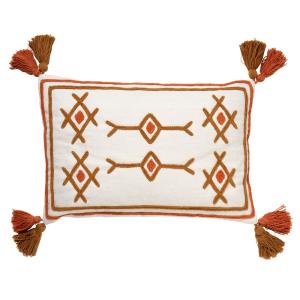 Housse de coussin Blanche 40x60 cm - Aztèque