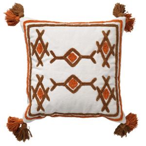 Housse de coussin Blanche 45x45 cm - Aztèque