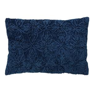 Housse de coussin bleu en coton-40x60 cm avec motif fleuri
