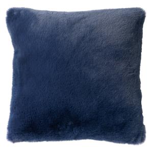 Housse de coussin bleu fausse fourrure-45x45 cm uni