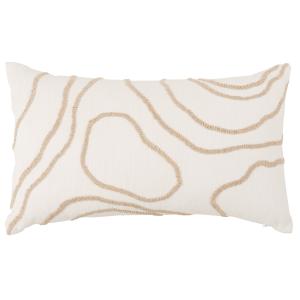 Housse de coussin brodée bicolore 50x30