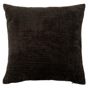 Housse de coussin chenille texturée noire 40x40