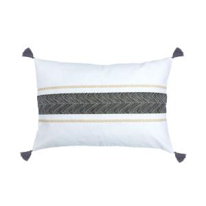 Housse de coussin coton ardoise 60x40