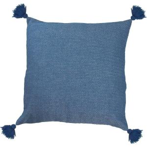 Housse de coussin coton bleu grec 50x50