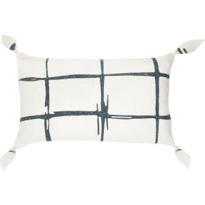 Housse de coussin coton bleu nuit 50x30