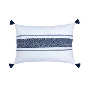 Housse de coussin coton bleu nuit 60x40