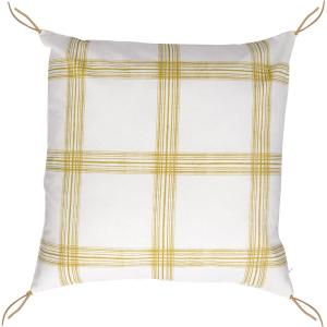 Housse de coussin coton jaune zeste 50x50