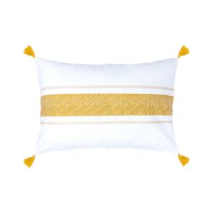 Housse de coussin coton moutarde 60x40