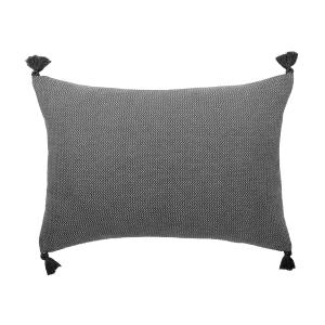 Housse de coussin coton noir 60x40