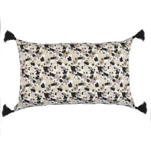 Housse de coussin coton noir / blanc 50x30