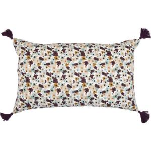 Housse de coussin coton prune 50x30