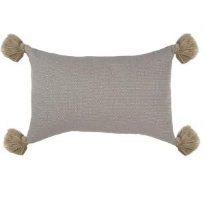 Housse de coussin coton taupe 50x30