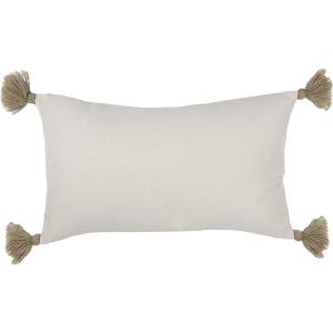 Housse de coussin coton taupe clair 50x30