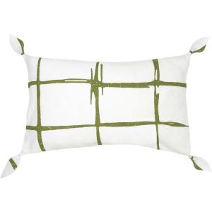 Housse de coussin coton vert kaki 50x30