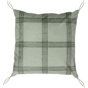 Housse de coussin coton vert lichen 50x50