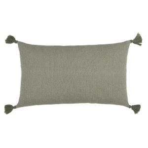 Housse de coussin coton vert olive 50x30