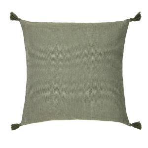 Housse de coussin coton vert olive 50x50