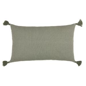 Housse de coussin coton vert olive 60x40