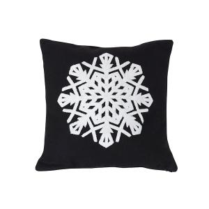 Housse de coussin décoratif en laine noir et blanc 40x40