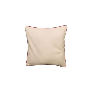 Housse de coussin décorative bicolore en coton beige et rou…
