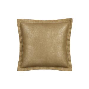 Housse de coussin décorative en flanelle dorée H40