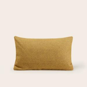 Housse de coussin en 100% laine chinée Jaune