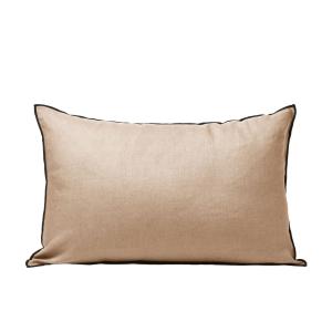 Housse de coussin en 100% lin lavé légèrement froissé Beige…