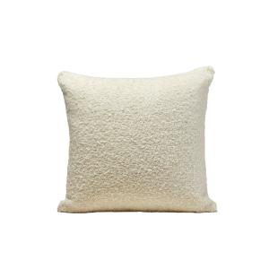 Housse de coussin en Bouclette à l'aspect laineux Beige