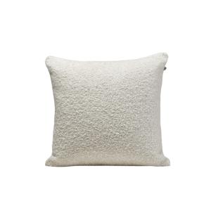 Housse de coussin en Bouclette à l'aspect laineux Ecru