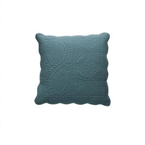 Housse de coussin en coton 370 g/m² bleu canard 40x40cm