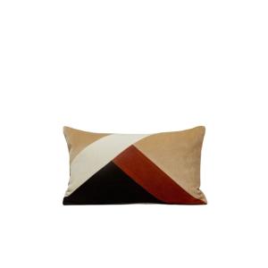 Housse de coussin en coton beige 28x47 cm