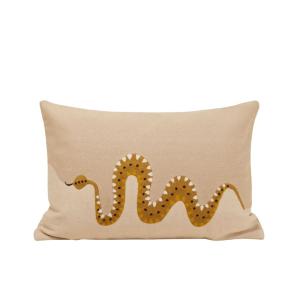 Housse de coussin en coton beige 40x60 cm