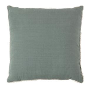 Housse de coussin en coton biologique bleu gris et bordure…