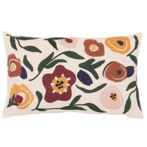 Housse de coussin  en coton biologique motif floral multico…