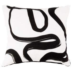 Housse de coussin en coton biologique motif noir et blanc 4…