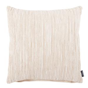 Housse de coussin en coton biologique tissé blanc et beige…