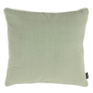 Housse de coussin en coton biologique vert sauge bordure de…