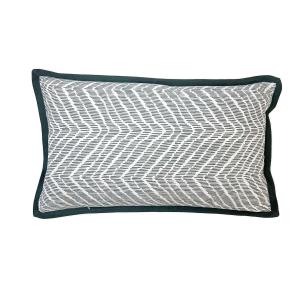 Housse de coussin en coton blanc et noir 40 x 40 cm