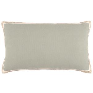 Housse de coussin en coton bleu vert  avec galon 50x30