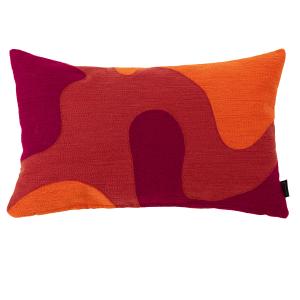 Housse de coussin en coton brodé tricolore 50x30