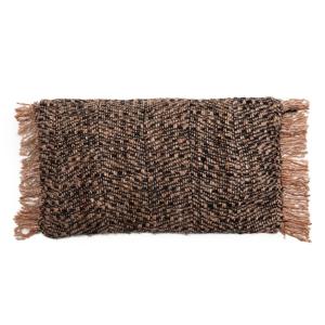 Housse de coussin en coton cuivre et noir 30x50 cm