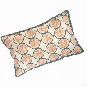 Housse de coussin en coton dans les tons orange et gris 40x…