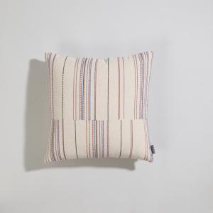 Housse de coussin en coton écru et broderies multicolores 4…