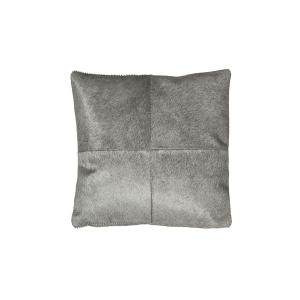 Housse de coussin en coton et cuir gris 30x30