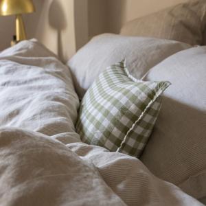 Housse de coussin en coton et lin 30x50cm Sauge