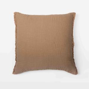 Housse de Coussin en coton et lin Gaufré Cannelle 65X65 CM